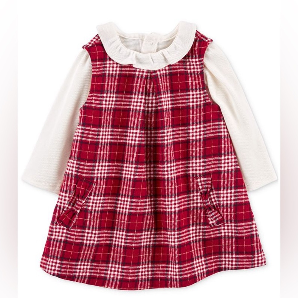 NWT *SEE PIC* Carter's 9M Baby Girl 2-Pc. Bodysuit & Plaid Dress Set